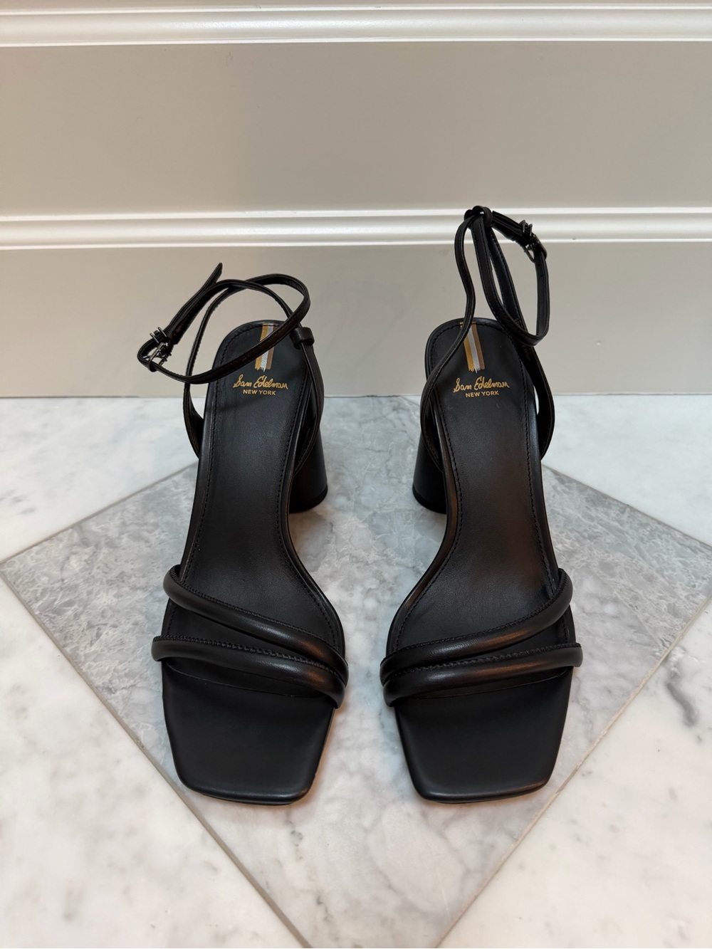 Sam Edelman Black Strappy Block Heel Sandals